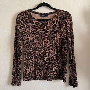Jones New York Cheetah Print Long Sleeve Top